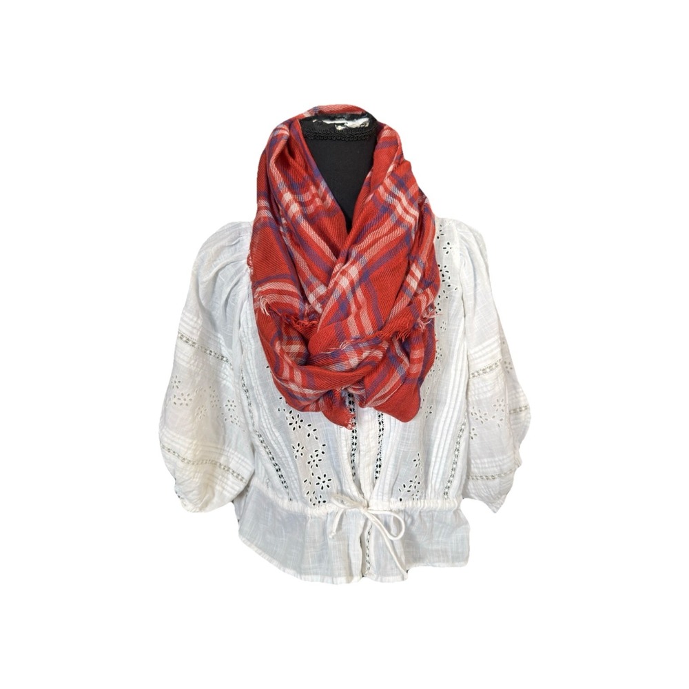 EST. 1946 Womens Scarf One Size Plaid Polyester Viscose Christmas Ready Scarf